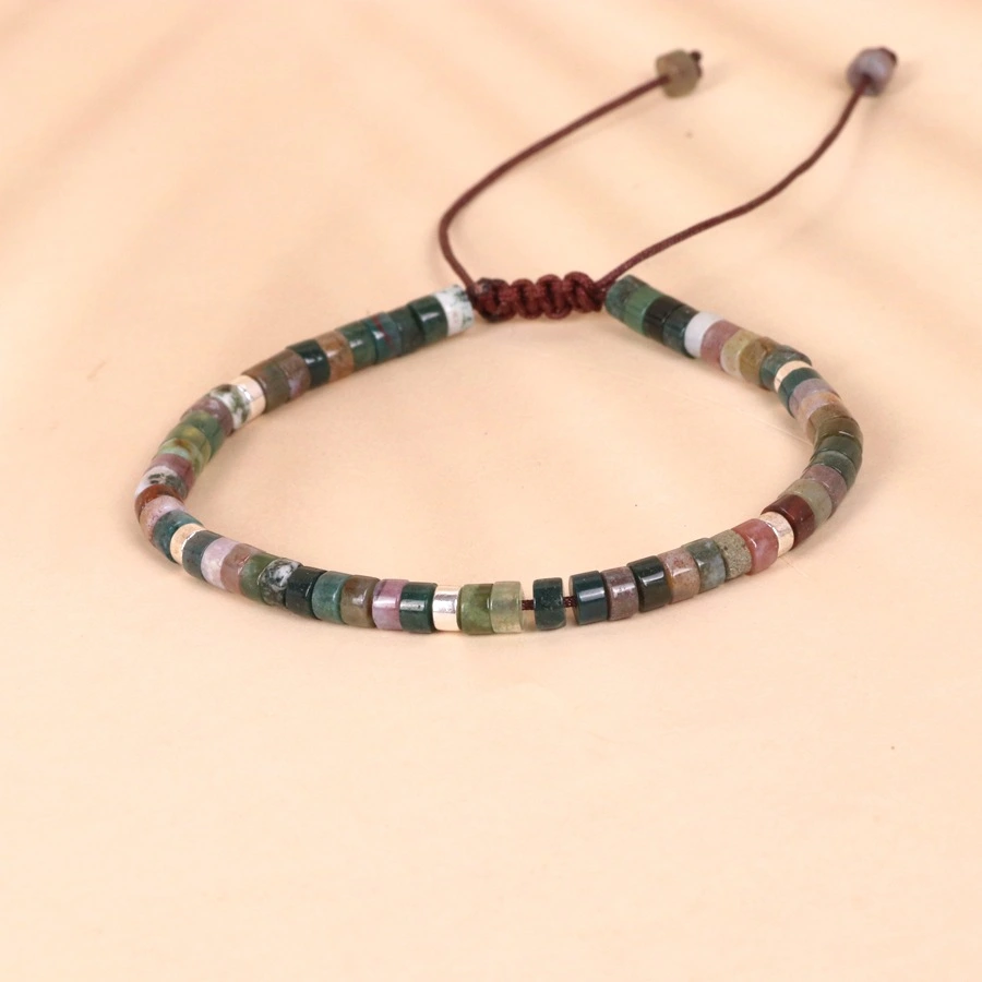 Stone Bead Woven Bracelet Jewelry