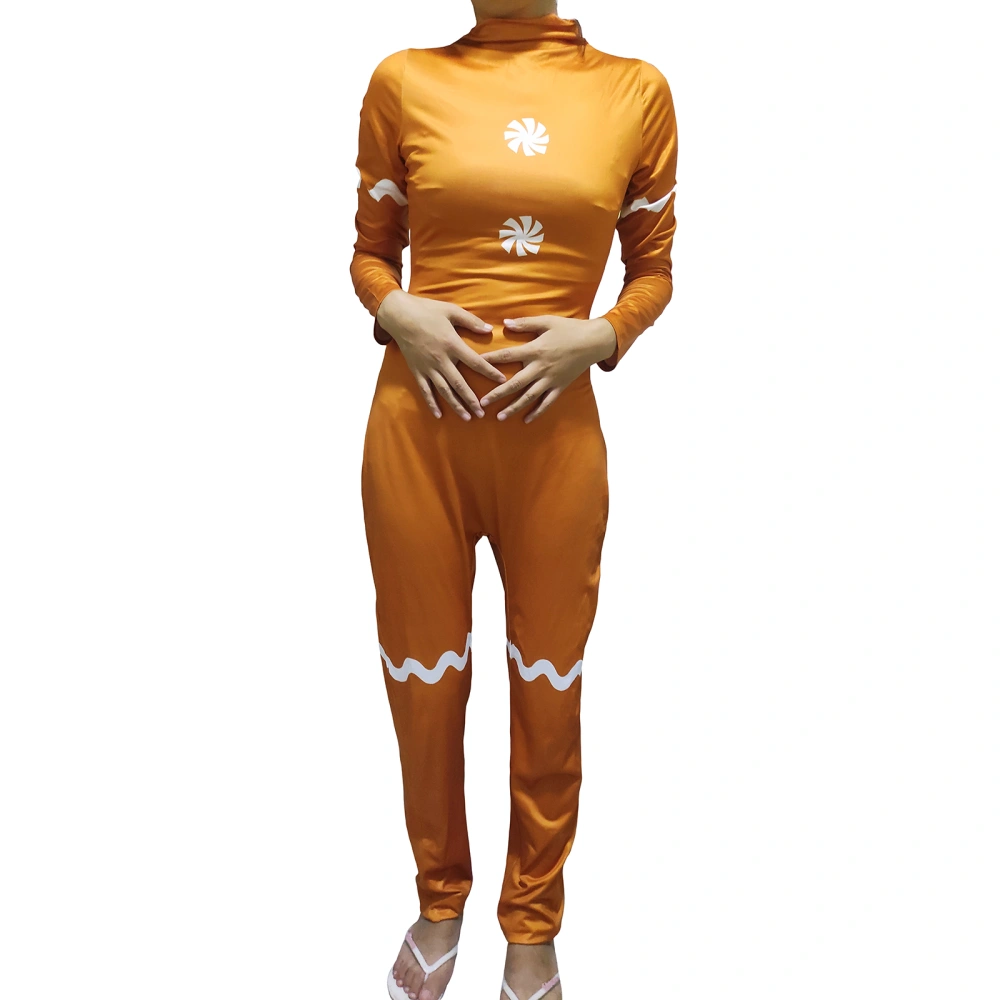 Adult Gingerbread Man Cosplay Costume Long Sleeved Long Jumpsuit