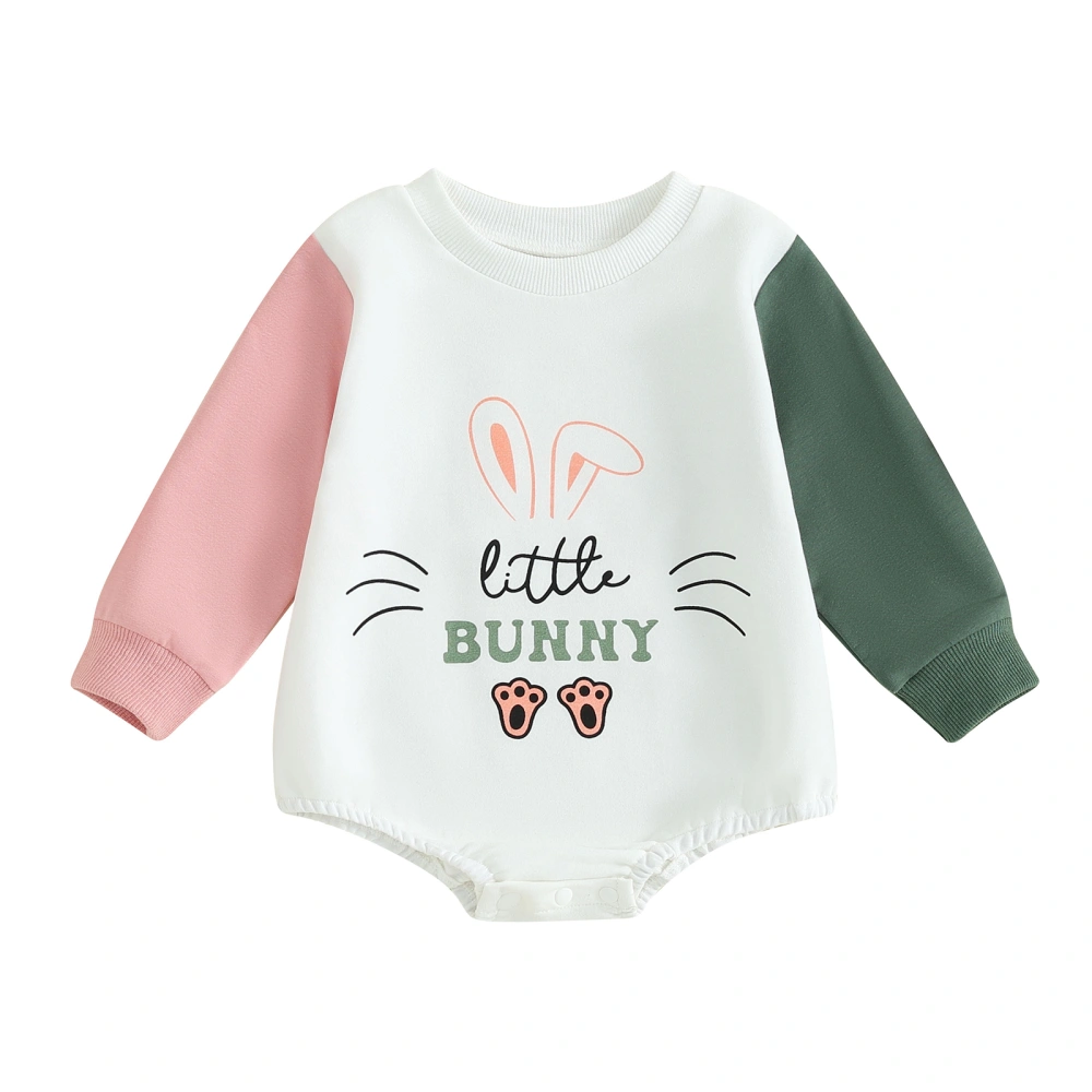 Baby Easter Sweatshirt Jumpsuit Letter Print Long Sleeve Romper  