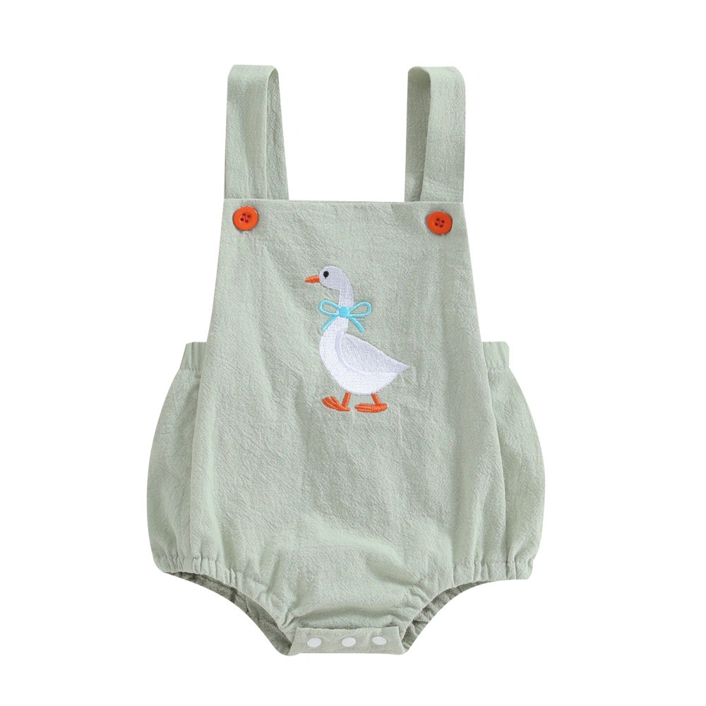 Baby Girl Sleeveless Romper Summer Duck Print Suspender Jumpsuit 