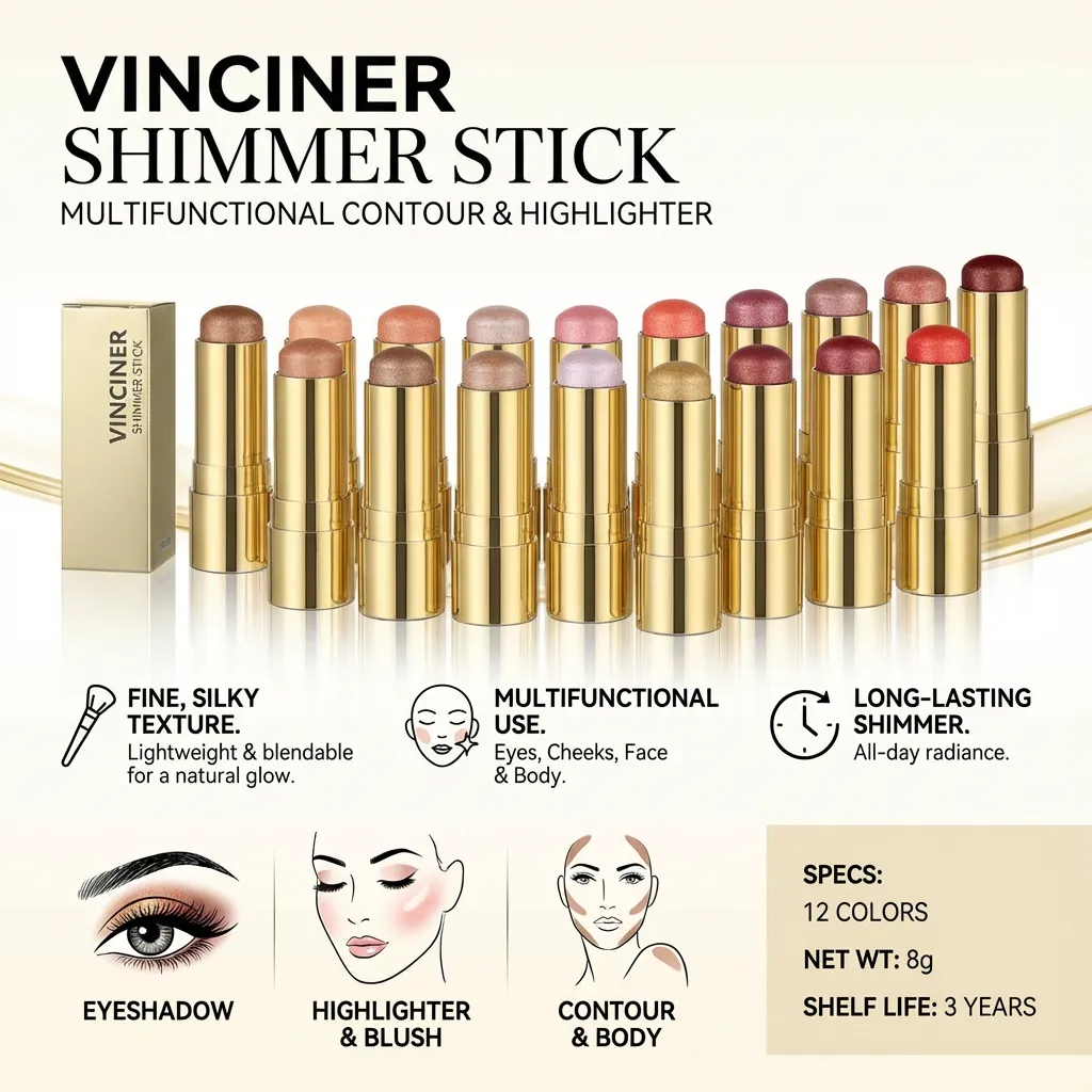 Contour Stick, Shimmer Highlighter Blush Eye Shadow Makeup Cosmetics