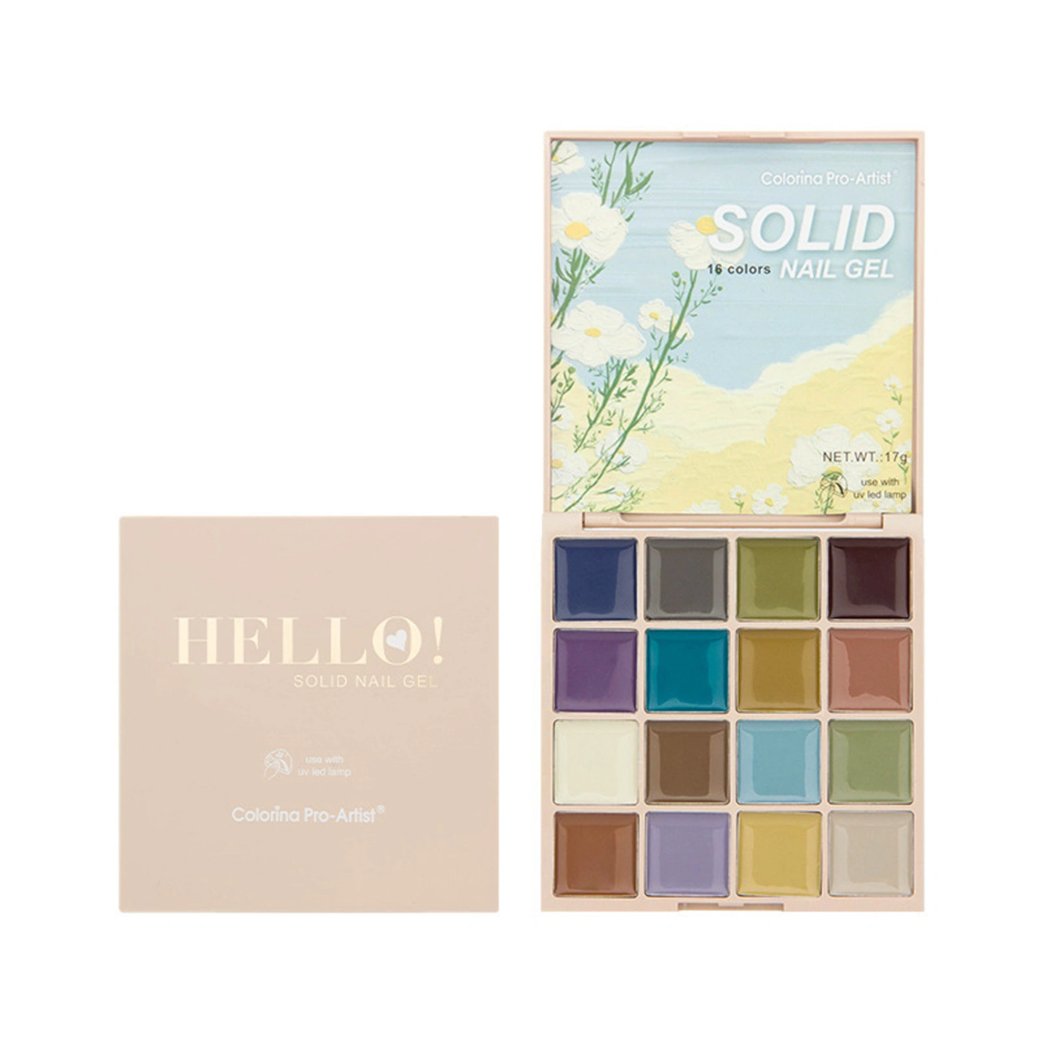 Solid Gel Nail Polish Palette 16 Colors DIY Nail Art Supplies