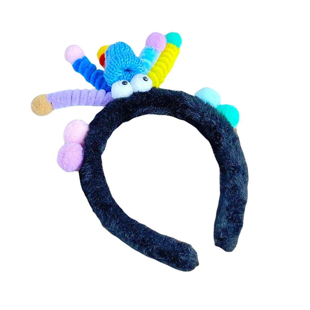 Cute Facial Spa Headband Stretch Fluffy Plush Cartoon Makeup Hairband 