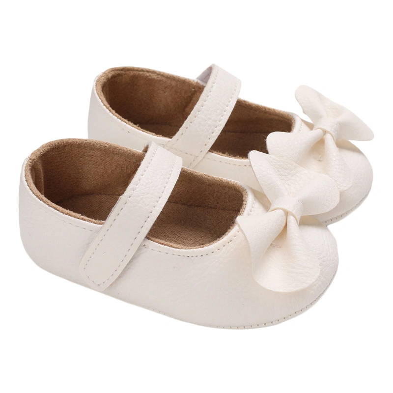 Baby Girls Cute Moccasinss Solid Color Bowknot PU Leather Flats Shoes