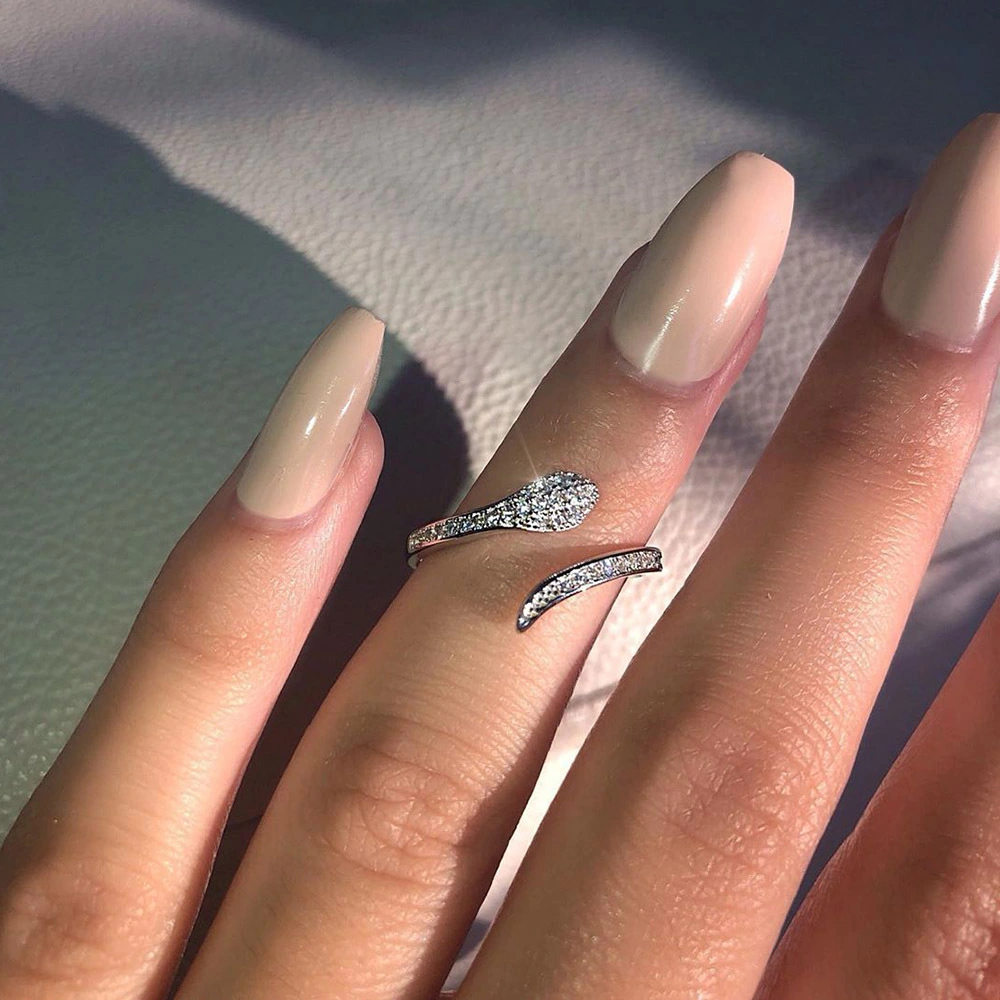 Women's Zircon Micro-inlaid Snake Ring