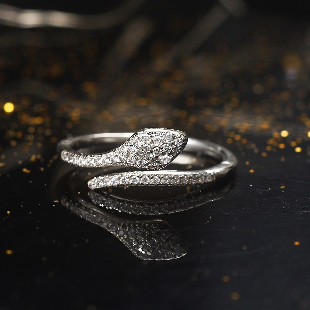 Women's Zircon Micro-inlaid Snake Ring