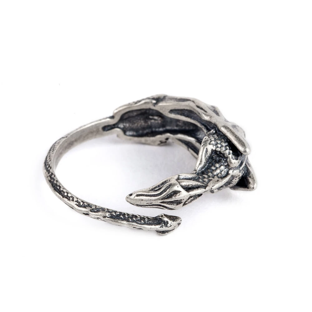 S925 Sterling Silver Exaggerated Sleeping Dragon Ring