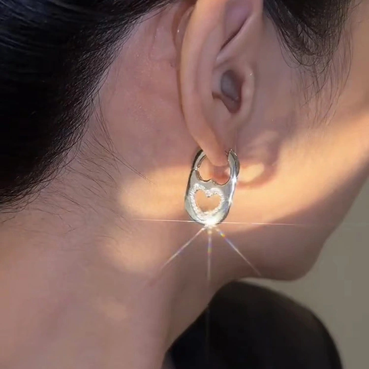 Unique Design Hollow Jeweled Love Ear Clip