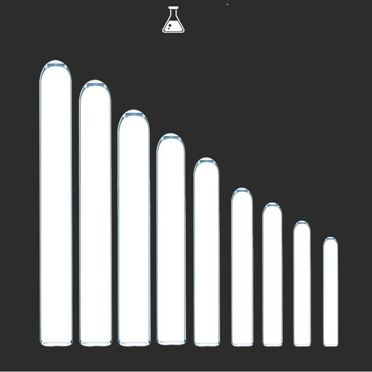 Chemical Laboratory High Temperature Resistant Borosilicate Glass Flat Round Bottom Test Tube