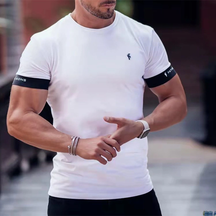 Casual Trend Round Neck T-shirt Outdoor Sports Fashion Fitness Short Sleeve