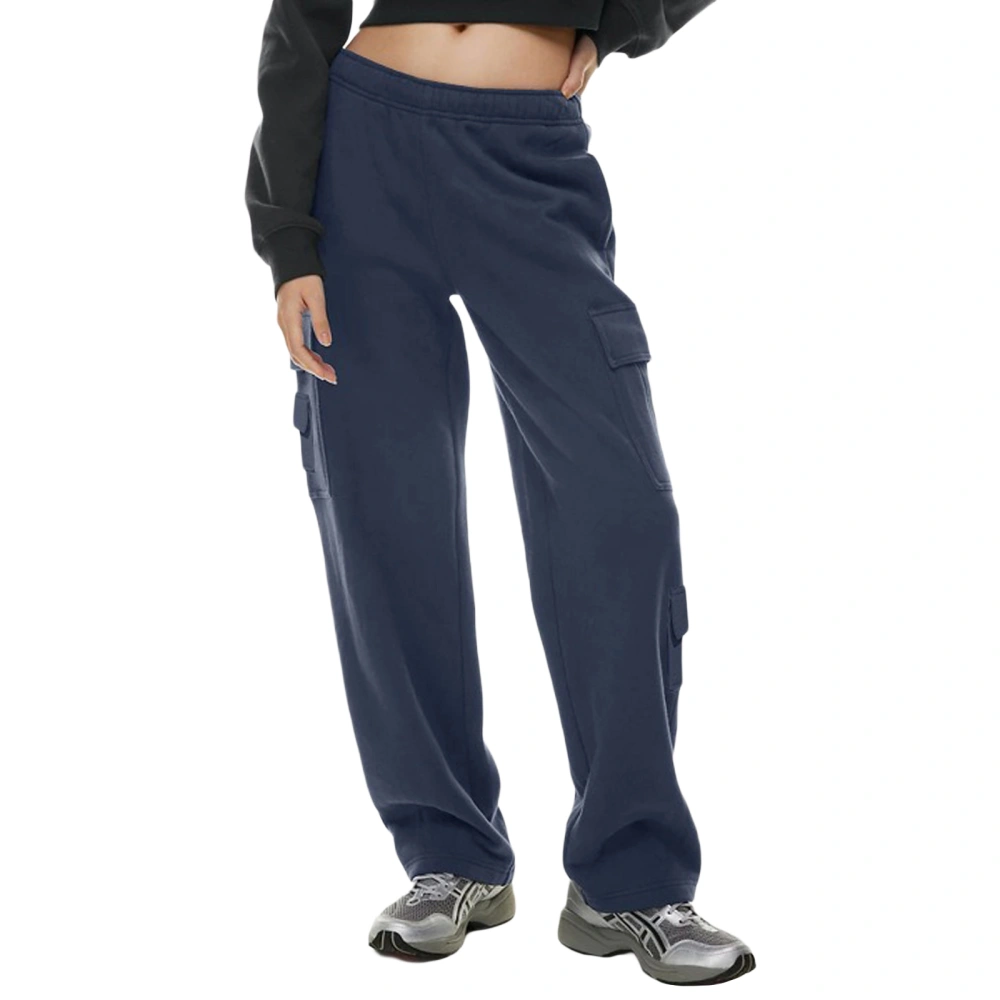 Women Baggy Cargo Pants Elastic Mid Waist Sweatpants Tracksuit Bottoms