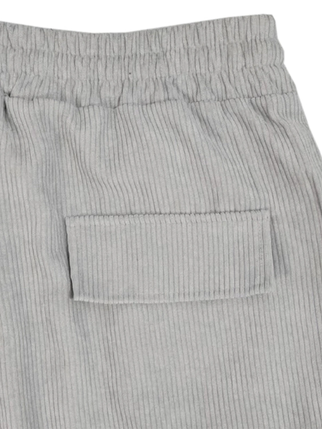 Men Cargo Pants, Elastic Waist Solid Corduroy Trousers with Pockets