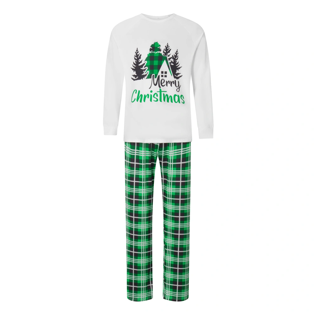 Christmas Pajamas for Family Long Sleeve House Print Tops + Trousers 