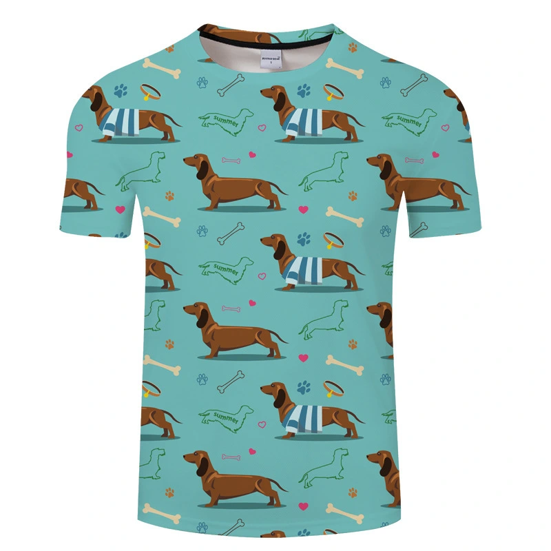 Dog Pattern Design 3D Printed Short Sleeve