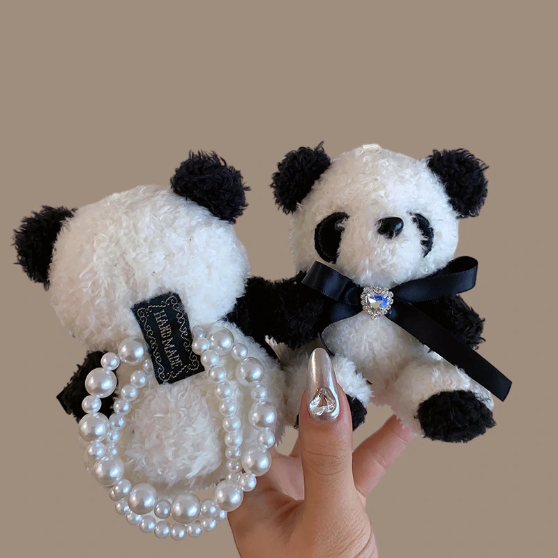 Large Plush Panda Pearl Headband