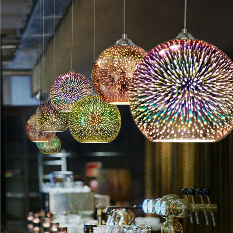 3D Ball Glass Chandelier Creative Colorful