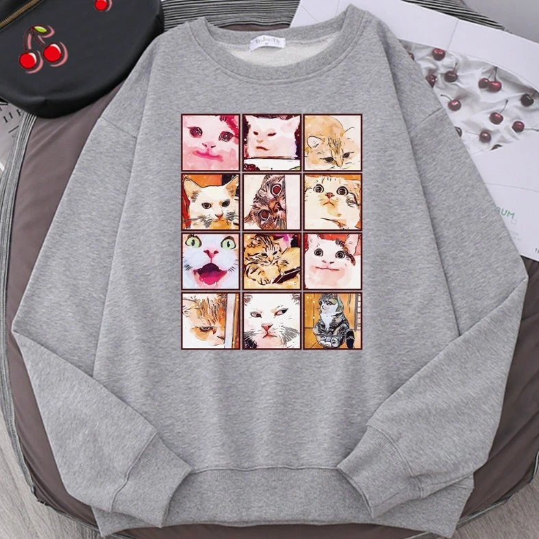 European And American Cat Digital Printing Sports Pullover