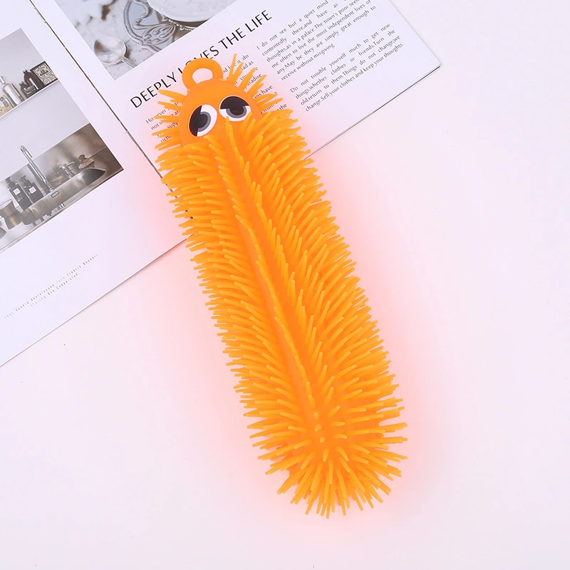 New Inflatable Light-emitting Soft Glue Decompression Small Caterpillar Children's Toy