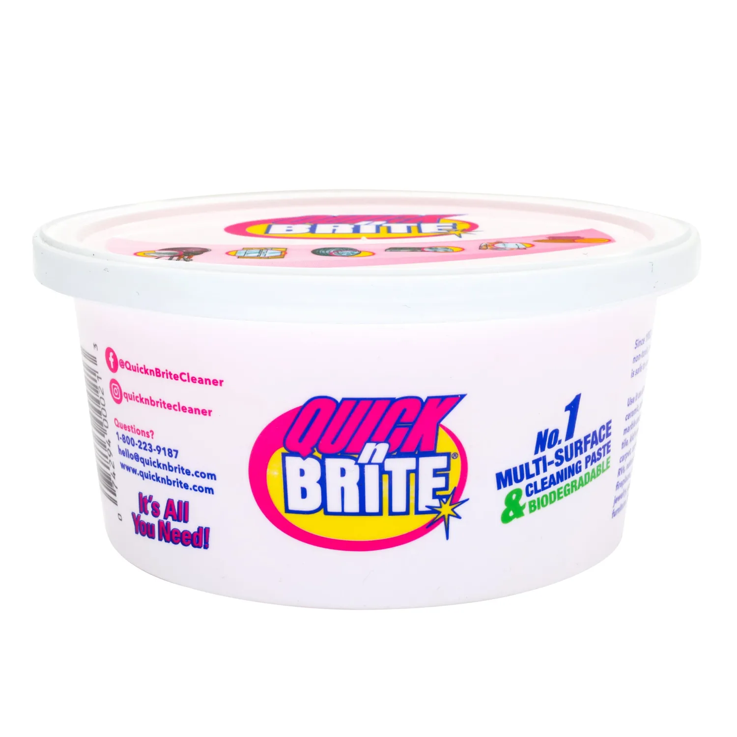 Quick N Brite All Purpose Cleaning Paste, True All Purpose Cleaner, Concentrated, 12 oz