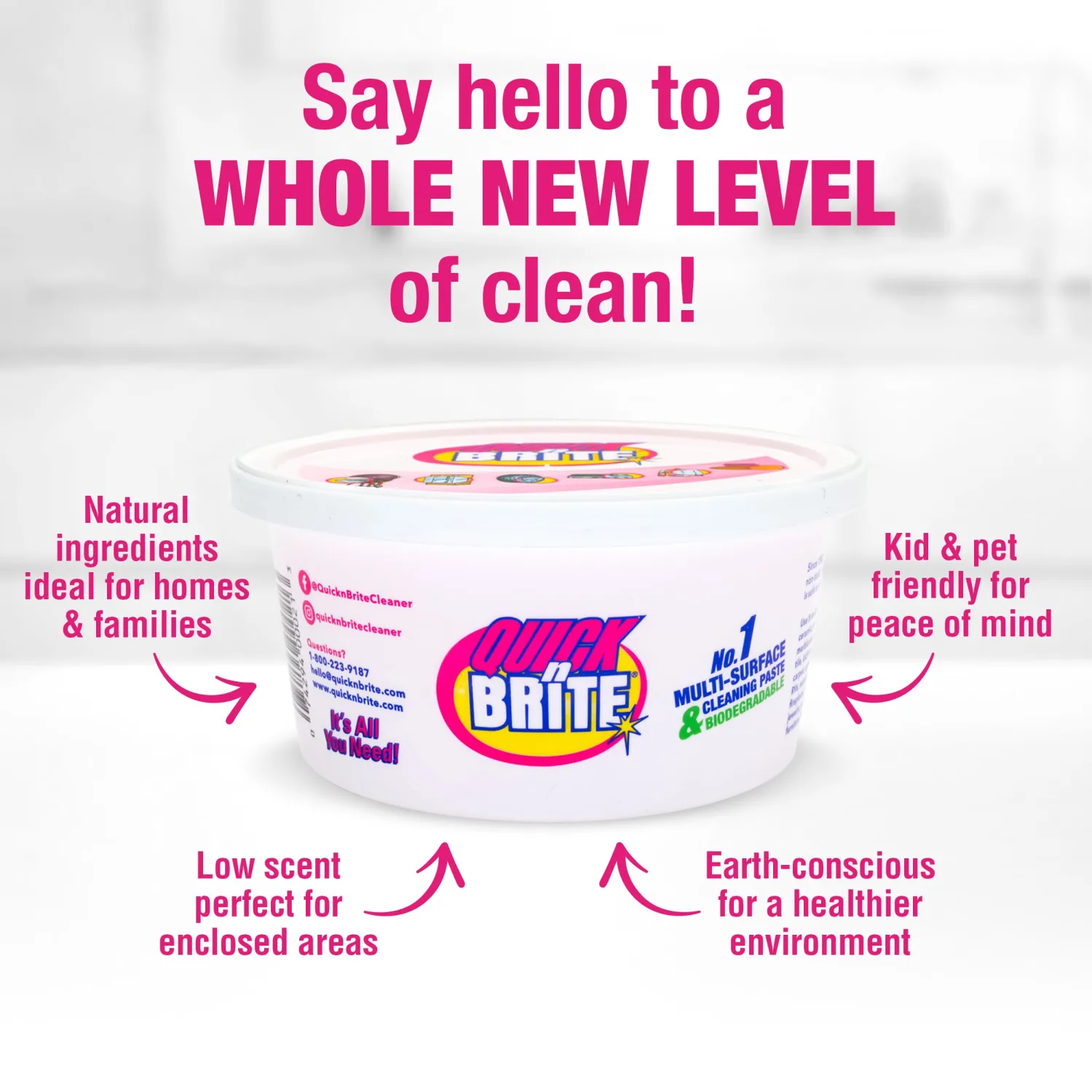 Quick N Brite All Purpose Cleaning Paste, True All Purpose Cleaner, Concentrated, 12 oz