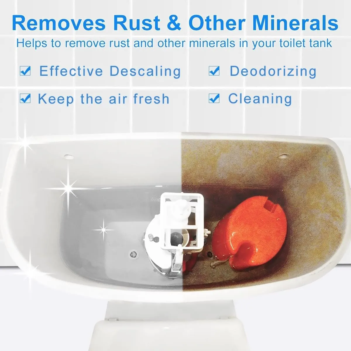 KIISIISO Toilet Bowl Cleaners Tablets(12 Pack), Household Lime Rust Removers, Automatic Toilet Tank Cleaner, with Sustained Release Technology for Bathroom Cleaners