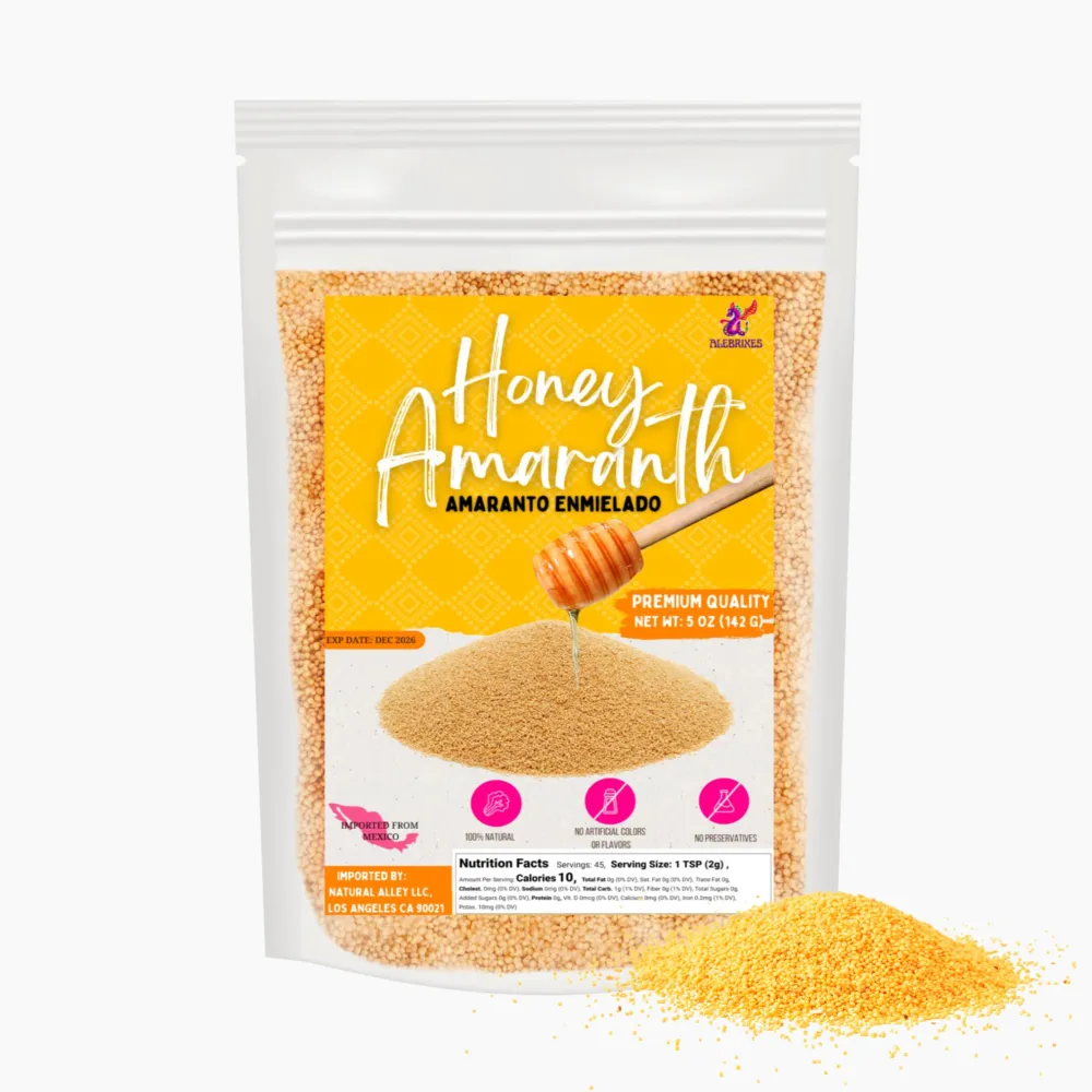 Alebrixes - Honey Amaranth Grain (5 Oz - 140 g) | Amaranto Enmielado - Amaranto con miel | Premium Quality Natural Honey-Infused Amaranth - Calidad Premium | Ready to use - Listo para Usarse | 100% Natural