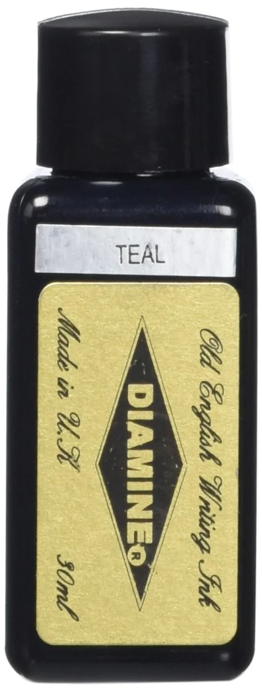Diamine Fountain Pen Bottled Ink, 30ml - Teal