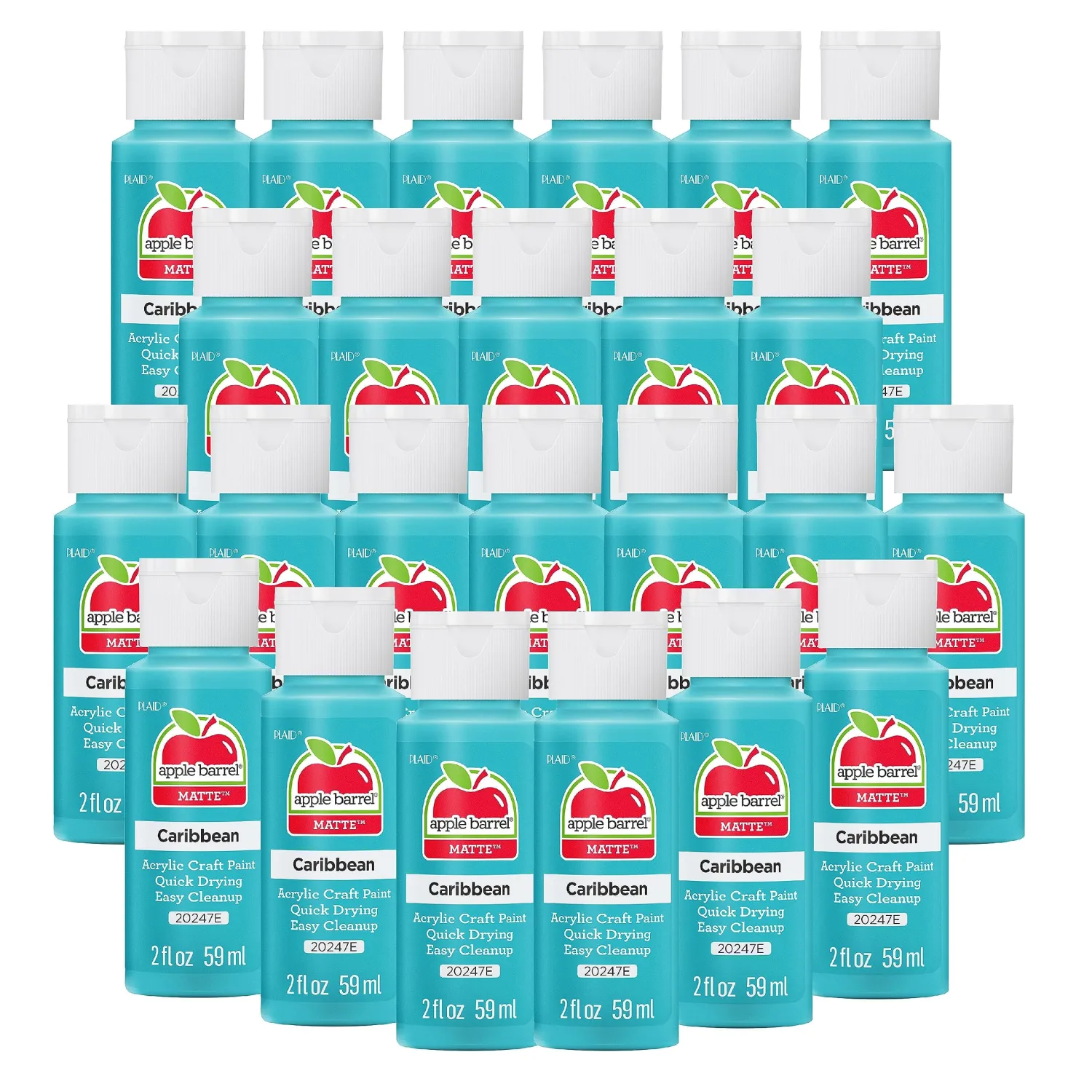 Apple Barrel Acrylic Paint in Assorted Colors (2 oz), 20247EB, Caribbean (Pack of 24)