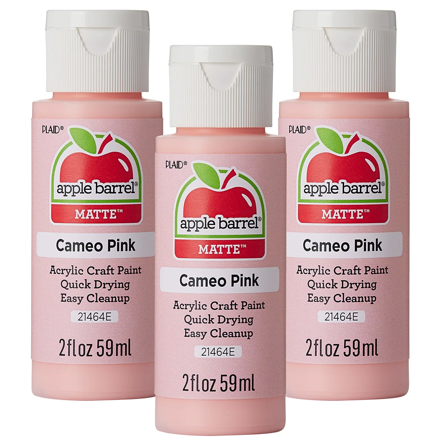 Apple Barrel Acrylic Paint, Cameo Pink (Pack of 3) 2 oz, 21464EA