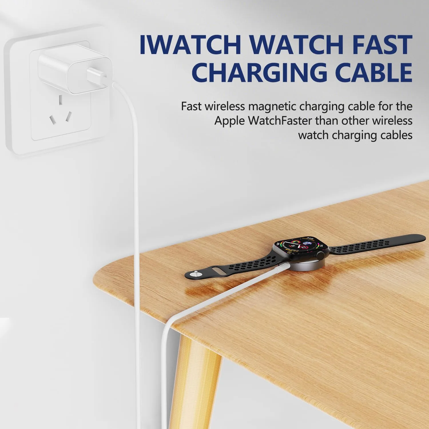 5W Fast Charging USB C Cable 6ft Compatible with Apple Watch Series SE2/8/7,[Apple MFi Certified] Magnetic Watch Charger for iWatch 6/5/4/3/2/1 Includes 38mm 40mm 42mm 44mm 45mm Dimensions - White