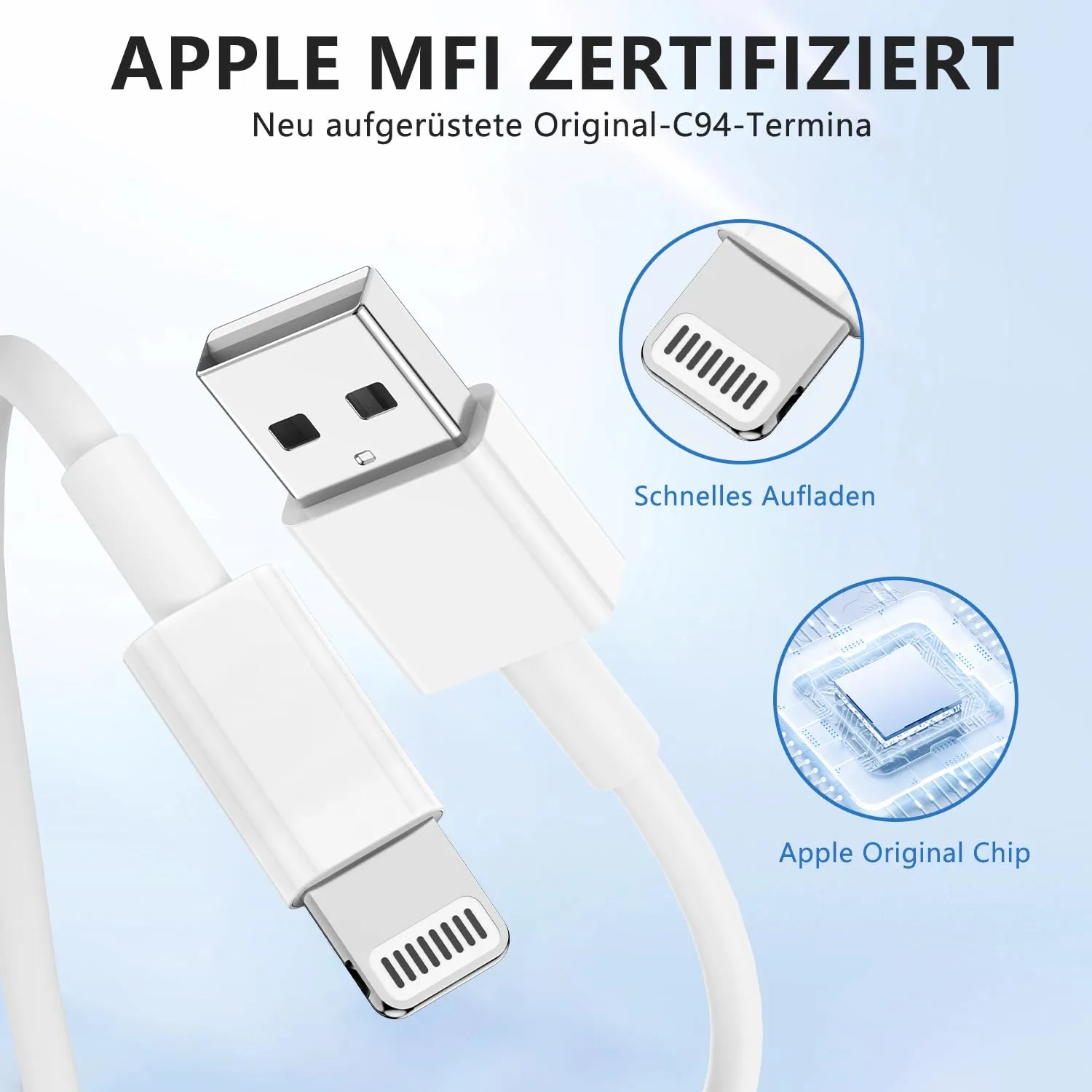 Cabepow 15 Ft Extra Long iPhone Charger Cord,[MFi Certified] Long iPhone USB to Lightning Cable 5M,2.4A iPhone Fast Charging Cord for iPhone 14/14pro/13/12/11/11Pro/11Max/ X/XS/XR/XS Max/8/7-white