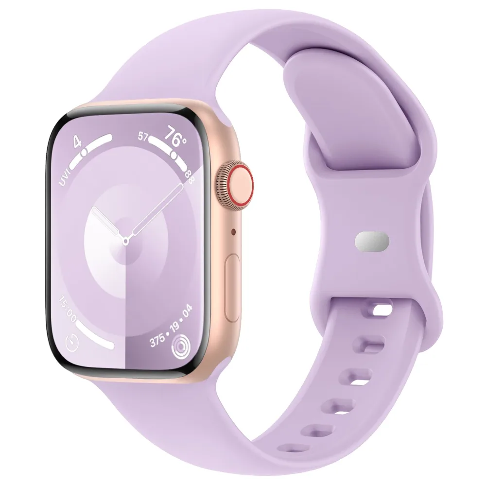 Sport Band Compatible with Apple Watch 38mm 40mm 41mm 42mm 44mm 45mm 46mm 49mm, Soft Silicone Replacement Strap Wristbands for iWatch Series 10/9/8/7/6/5/4/3/2/1 Ultra SE Women Men, Lavender