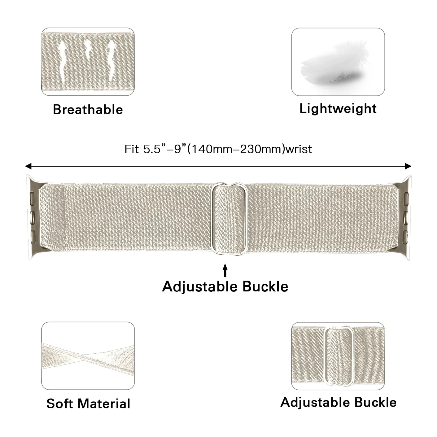Stretchy Nylon Loop Bands Compatible with Apple Watch 38mm 40mm 41mm 42mm 44mm 49mm Adjustable Soft Elastics Strap Compatible with Apple Watch SE Ultra iWatch Series 8/7/6/5/4/3/2/1
