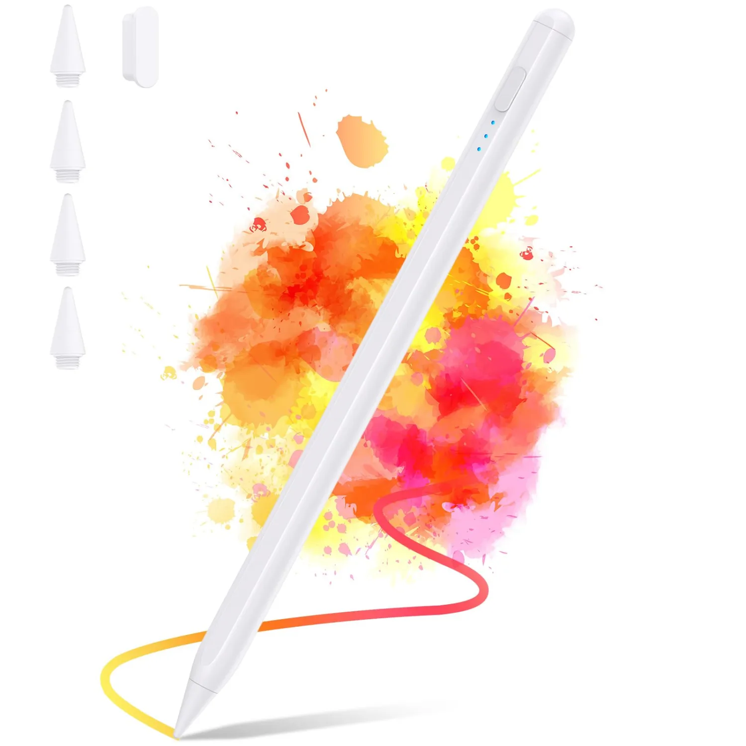 Stylus Pen for iPad 2018-2024, 2X Fast Charge iPad Pencil 2nd Generation Compatible with Apple iPad Pro M4/ Pro 12.9"(6/5/4/3)/ Pro 11"(4/3/2/1), iPad Mini 6/5, iPad Air (M2/5/4/3), iPad (10/9/8/7/6)