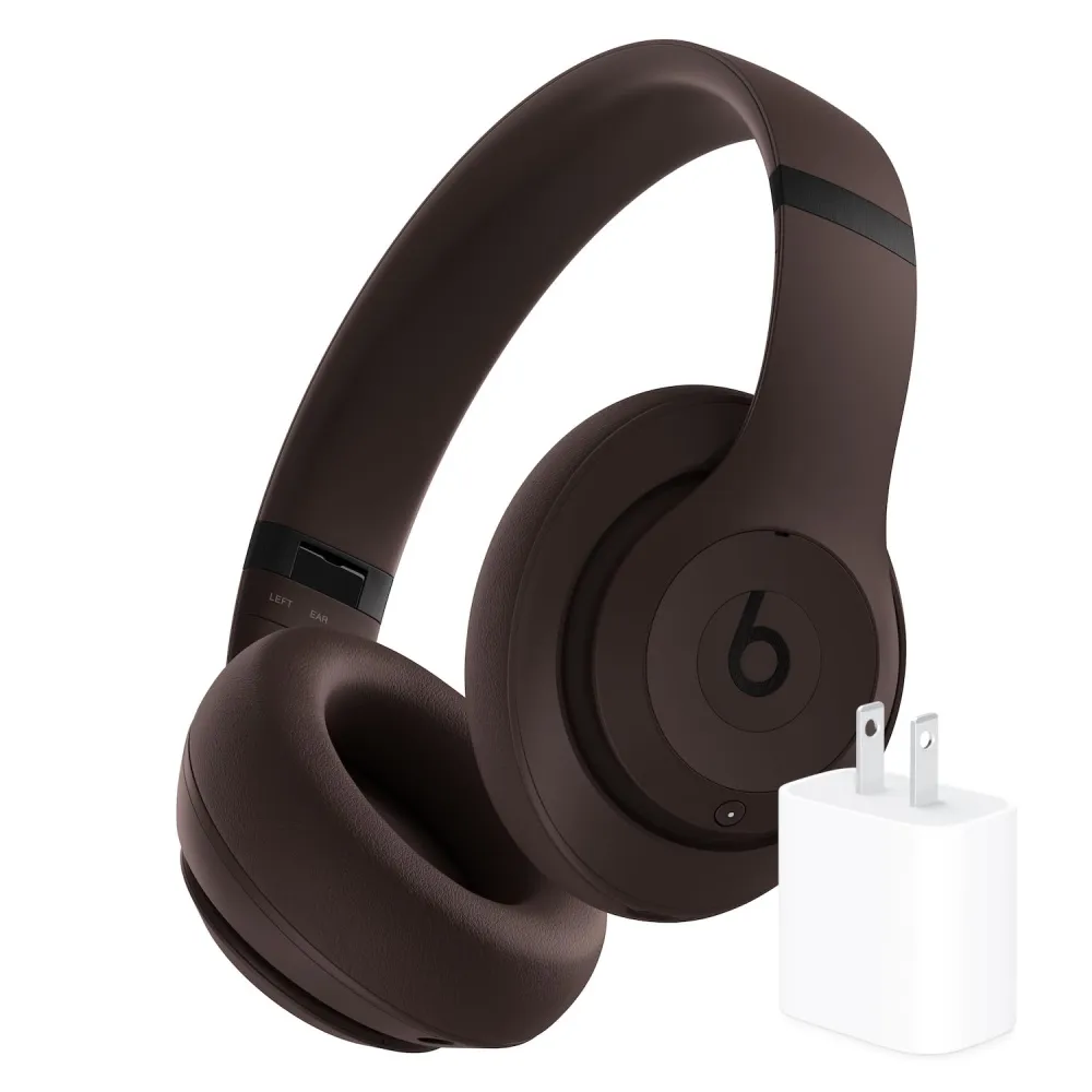 Beats Studio Pro in Deep Brown with Apple 20W USB-C Power Adapter