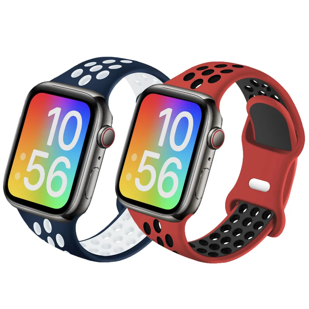 NewJourney Compatible with Kids Apple Watch Band 38/40/41mm & 42/44/45mm for Boys Girls, Breathable Soft Silicone Sport Wrist Strap Compatible with iWatch Series 9/8/7/6/5/4/3/2/1/SE