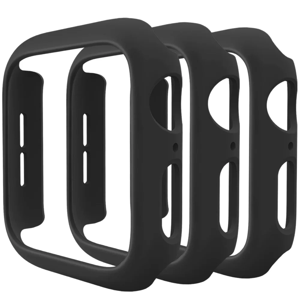 3 Pack Compatible for Apple Watch Case 41mm Series 8 Series 7, Hard PC Bumper Case Protective Cover Frame [NO Screen Film] Compatible for iWatch Accessories 41mm, Black/Black/Black