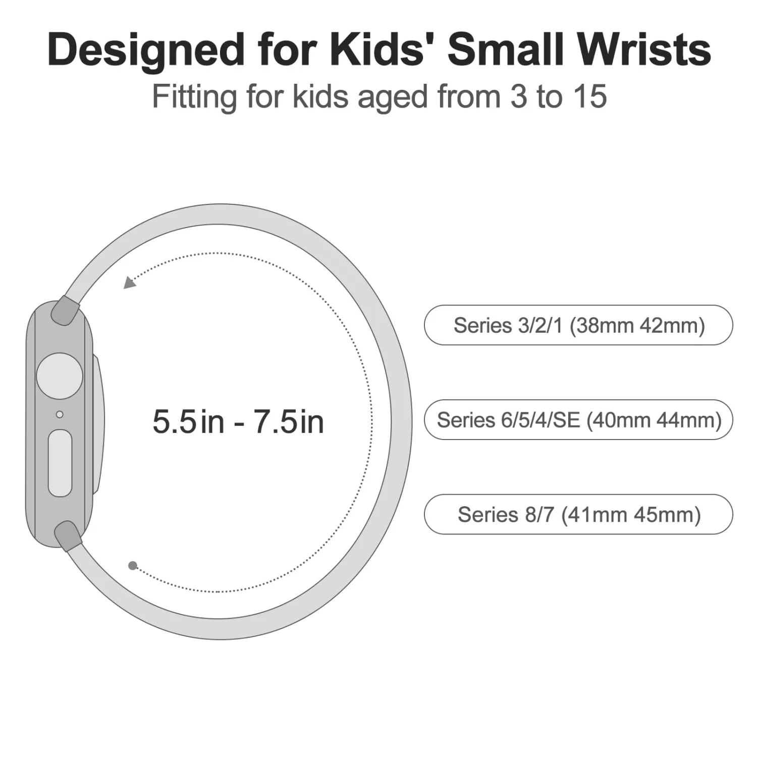 Compatible with Kids Apple Watch Bands, Nylon Hook and Loop for K12 Boy Girl Small Wrist iWatch Series 9 8 7 6 5 4 3 SE SE2
