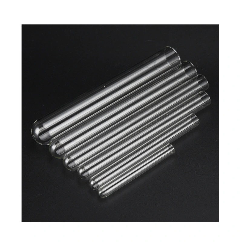 Glass Test Tube Flat Mouth Round Flat Bottom Test Tube Chemical Laboratory Consumables