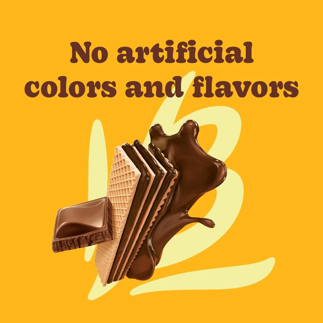 Bauducco Chocolate Wafer Cookies - Sugar Free Delicious & Crispy Wafers with 3 Delicious, Indulgent Decadent Layers of Chocolate Flavored Cream - 0g of added sugar - Great for Snacks & Dessert - No Artificial Colors or Flavors, 5oz (Pack of 1)