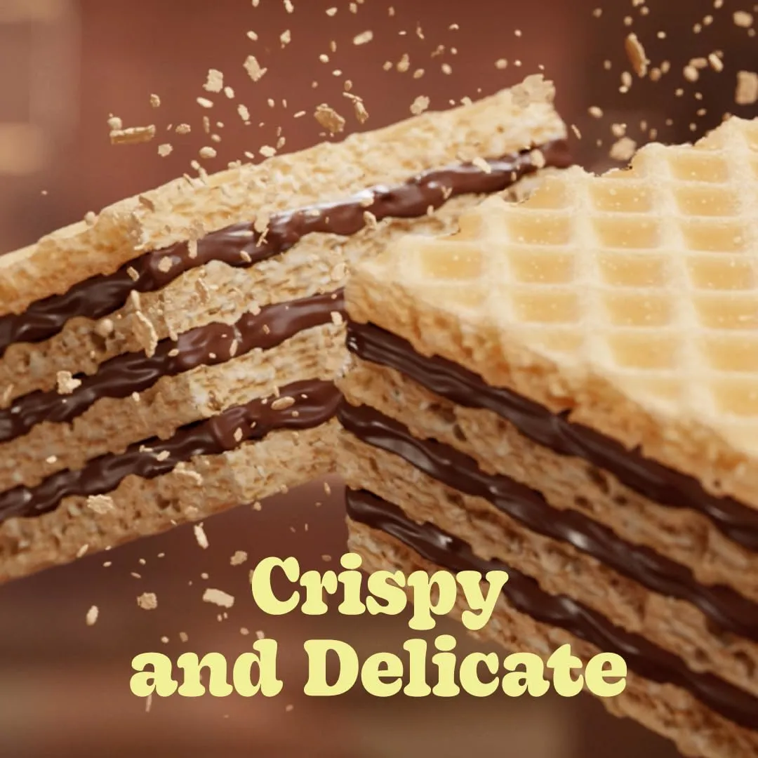 Bauducco Chocolate Wafer Cookies - Sugar Free Delicious & Crispy Wafers with 3 Delicious, Indulgent Decadent Layers of Chocolate Flavored Cream - 0g of added sugar - Great for Snacks & Dessert - No Artificial Colors or Flavors, 5oz (Pack of 1)