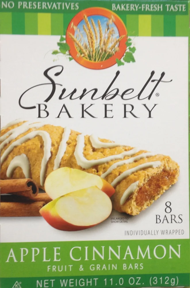 Sunbelt Bakery's Apple Cinnamon Fruit & Grain Bars, 1.4 oz Bars, 8 Count