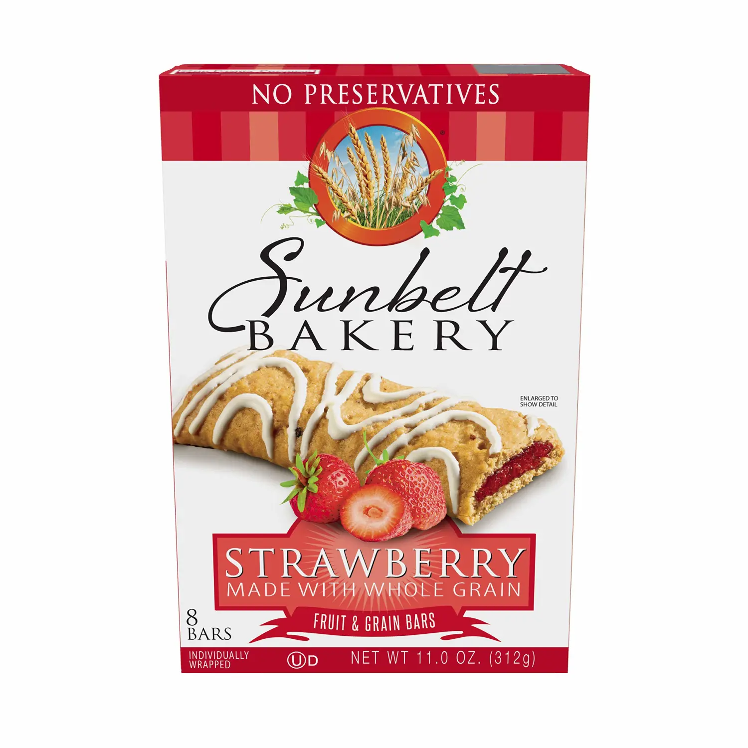 Sunbelt Bakery Strawberry Fruit & Grain Bars, 1.4 oz Bars, 8 Count