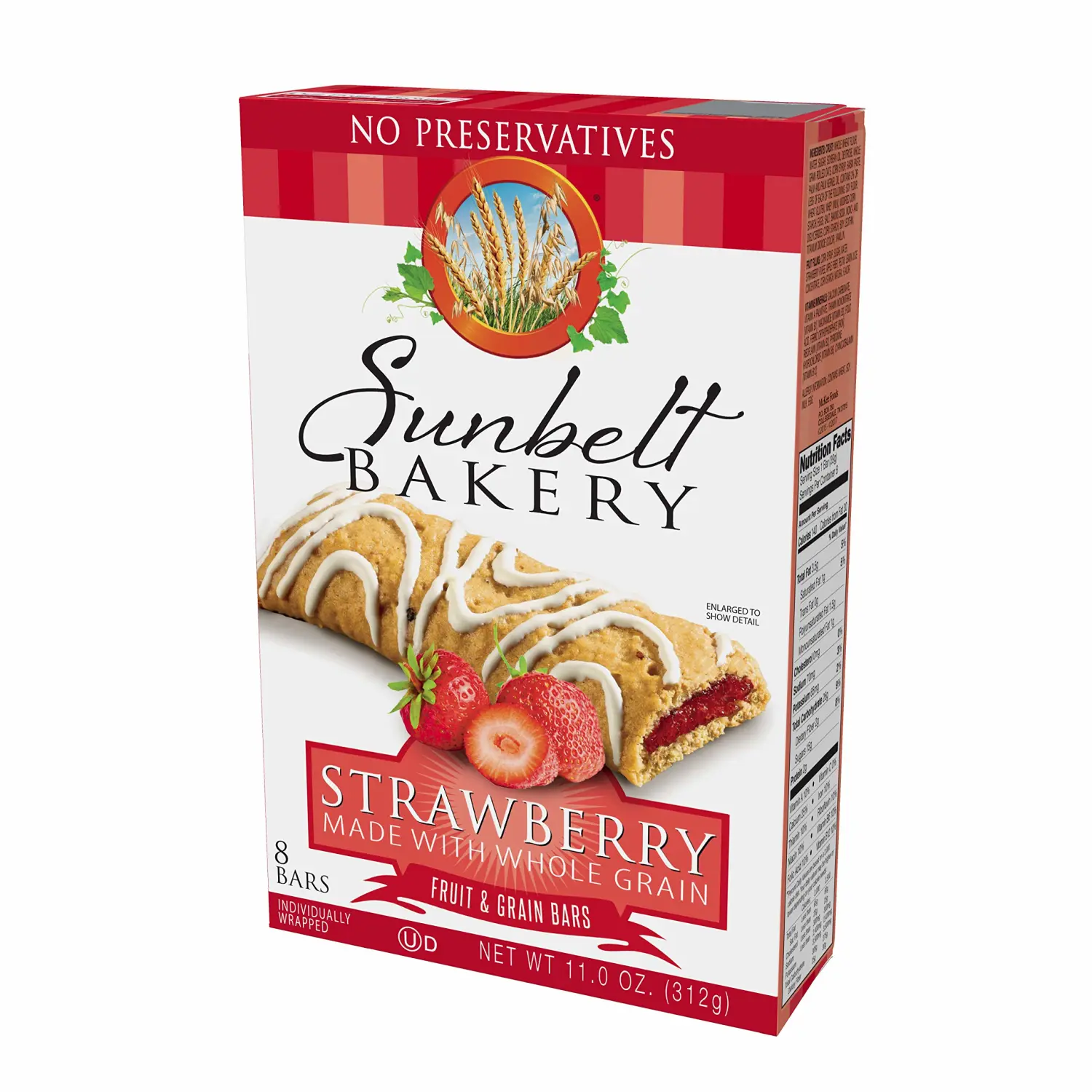 Sunbelt Bakery Strawberry Fruit & Grain Bars, 1.4 oz Bars, 8 Count