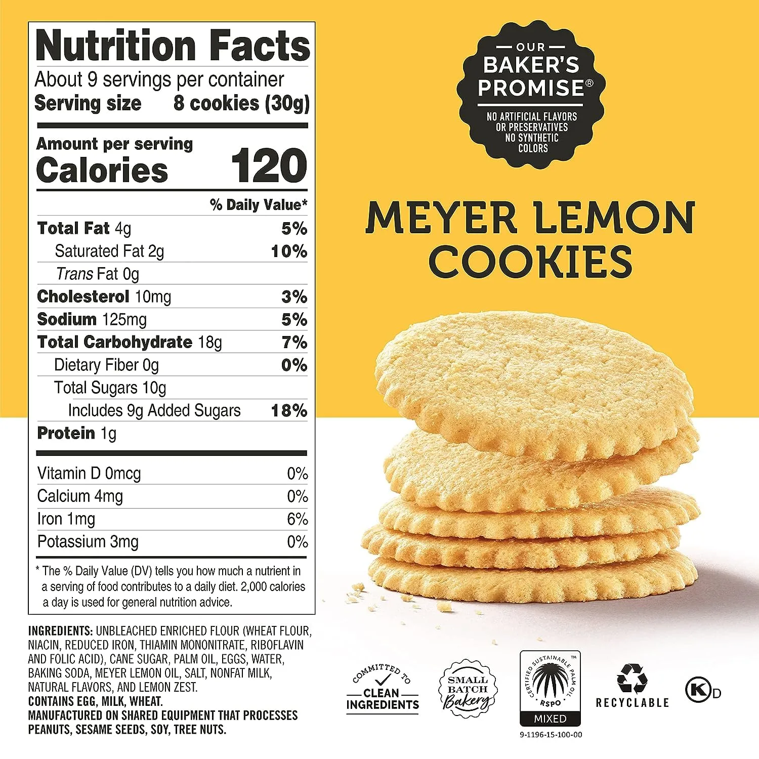 Deweys Moravian Meyer Lemon Cookie Thin - 9 oz (Pack of 1)