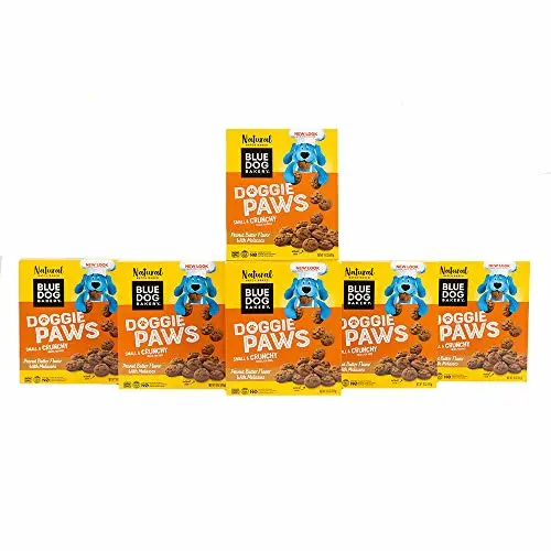 Blue Dog Bakery Natural Dog Treats, Doggie Paws, Peanut Butter, 16.2oz (6 Count)