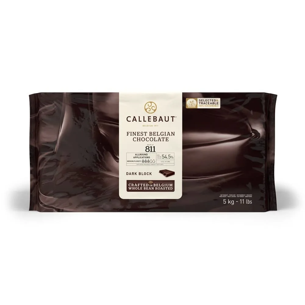 Callebaut Chocolate Block Semisweet 54.5% cocoa (11 Lb)