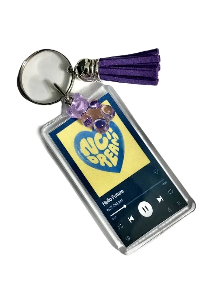 Spotify Song Plaque Keychain ~ CUSTOM ~ Key chain + Add Charm | TWICE | EXO | TXT | ENHYPEN | ASTRO | STRAY KIDS | BLACK PINK | 2PM | NCT 127 | NCT Dream | Aespa +