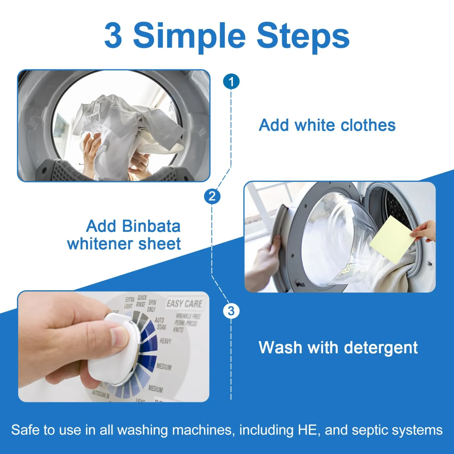 Eco Laundry Whitener Sheets 78 Count – Binbata Unscented High Concentrated Laundry Bleach, Effectively Remove Yellowing & Greying, Safe for Sensitive Skin, Available in all Washing Machines