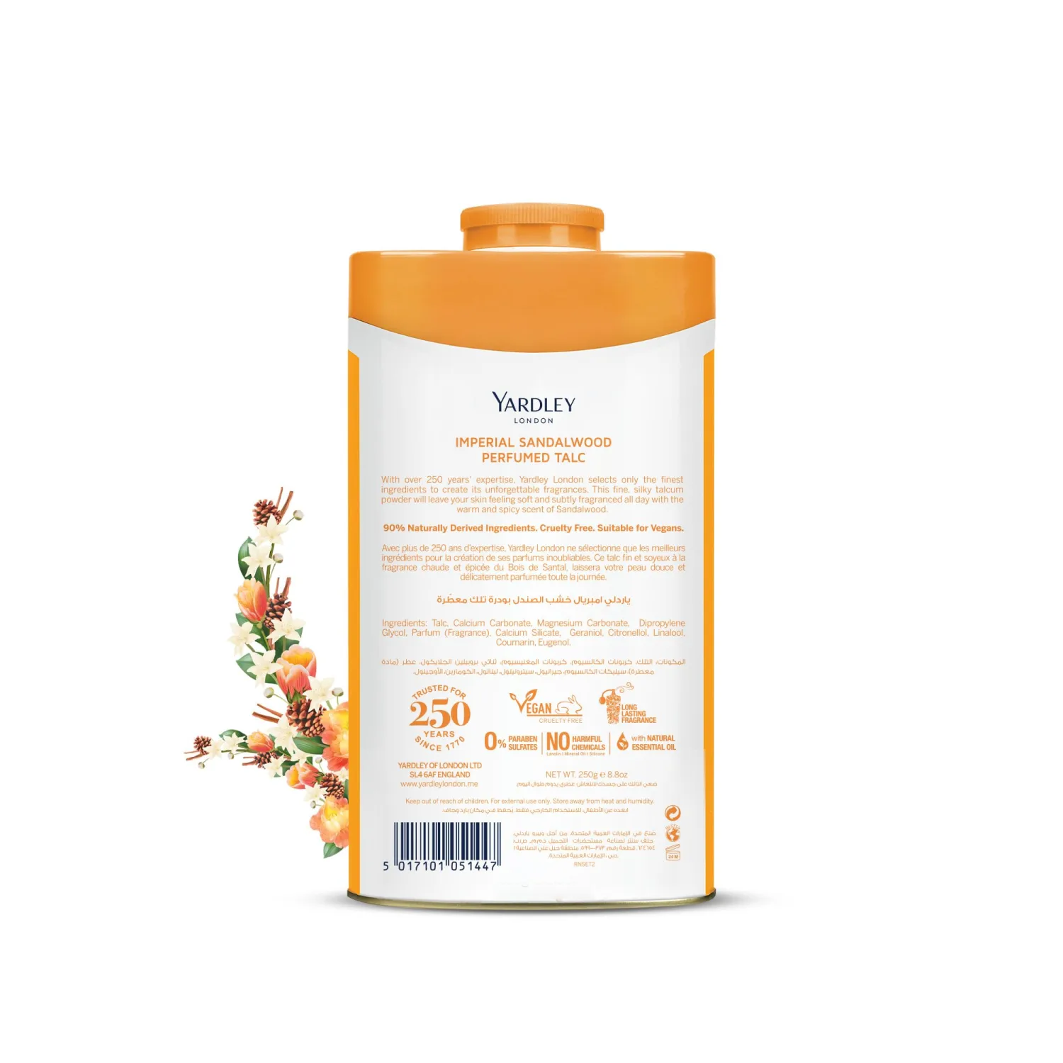 Yardley Sandalwood Perfumed Talc, 250 g